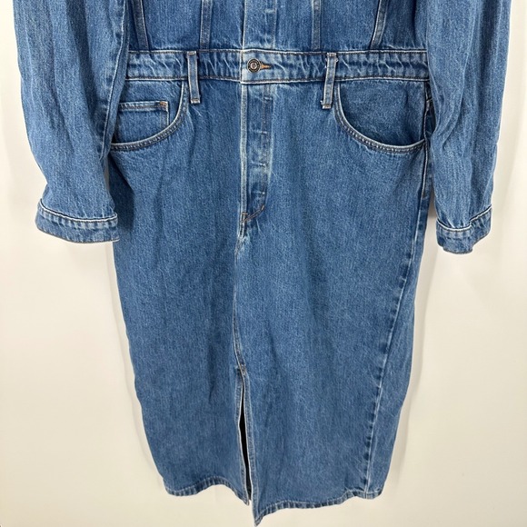 Favorite Daughter The City Dress Denim Jean Long Sleeve Midi Dress Womens 34 - Picture 13 of 14